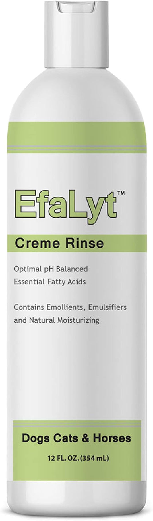 EfaLyt Creme Rinse Remedy for Pets - Hypoallergenic Formulation - Natural Moisturizing Promote Hydration - Essential Fatty Acids - 12 fl oz