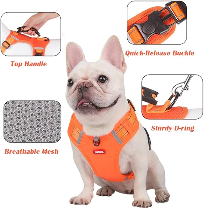 No Pull Dog Harness Reflective No Choke Pet Padded Vest Harness for Small Medium Large Dogs,Breathable Heavy Duty Dog Walking Harness with Easy Control Handle for Outdoor Training Running