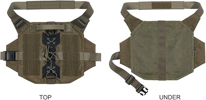 EXCELLENT ELITE SPANKER Dog Harness Tactical Military Dog Harness Adjustable No-Pull Dog Harness Training Hunting Dog Tactical Vest with Handle (L, Ranger Green)