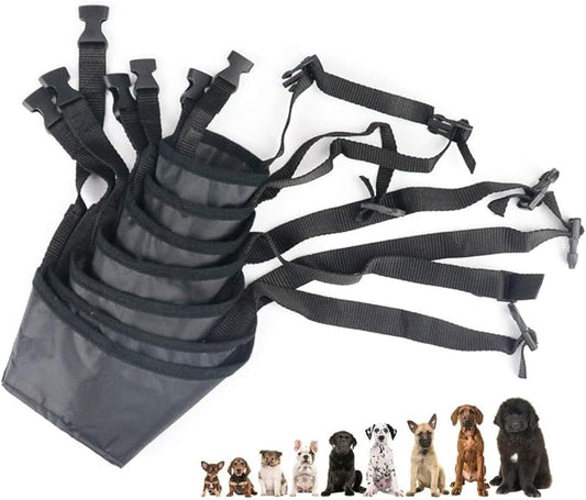 Idepet 1SET Dog Muzzles Suit,7PCS Adjustable Dog Cover Anti-Biting Barking Muzzles for Small Medium Large Extra Dog (Pack of 7)