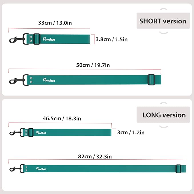 Pawaboo Dog Car Seatbelt, Universal Pet Safety Belt, Chew-Proof Dog Car Restraint with Adjustable Strap, Nylon Woven Belt & PVC Shell Dog Seatbelt Harness, Dog Leash with 360° Hook, 20 in, Dark Green