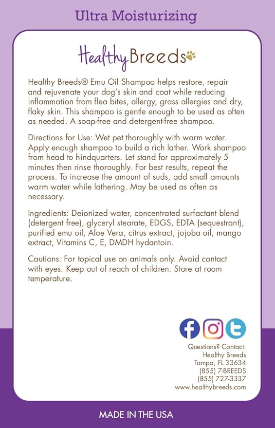Healthy Breeds Utonagan Emu Oil Shampoo 8 oz