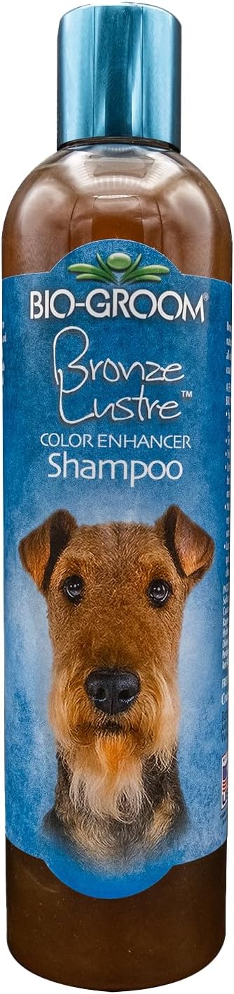 Bio-Groom Bronze Lustre Dog Shampoo - Color Enhancing Pet Shampoo, Dog Bathing Supplies, Puppy Wash, Dog Grooming Supplies, Cruelty-Free, Made in USA, Coat Brightener Shampoo -12 fl oz 1-Pack