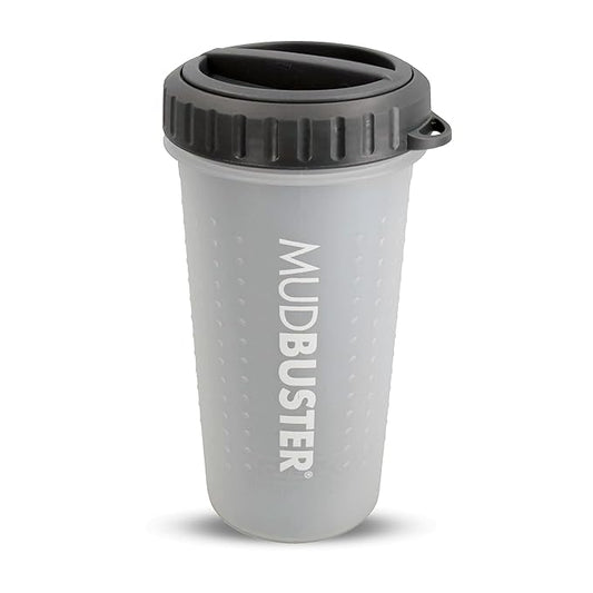 Dexas Lidded MudBuster Portable Dog Paw Cleaner, Light Gray, Large with Lid