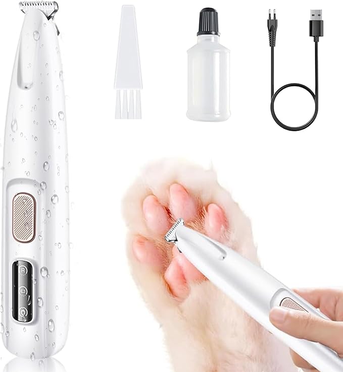 Dog Paw Trimmer,2025 Upgrades Dog Paw Trimmer with LED Light,18 mm Widen Blade, 35 dB Low Noise,Rechargeable Pet Electric Hair Clipper for Dogs and Cats