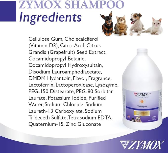 Zymox Shampoo for Dogs and Cats with Vitamin D, 1 Gallon