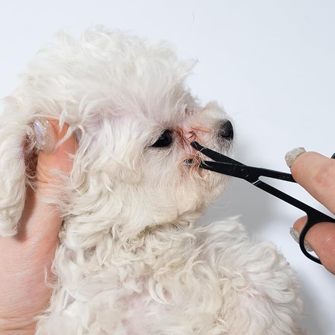Dog Tear Stain Remover Comb, Cleanser scissors remove Floating Hair，Dog Cat Grooming Comb Pet Tear Stain Remover Combs Fine Tooth Grooming Removal Tool (Black)