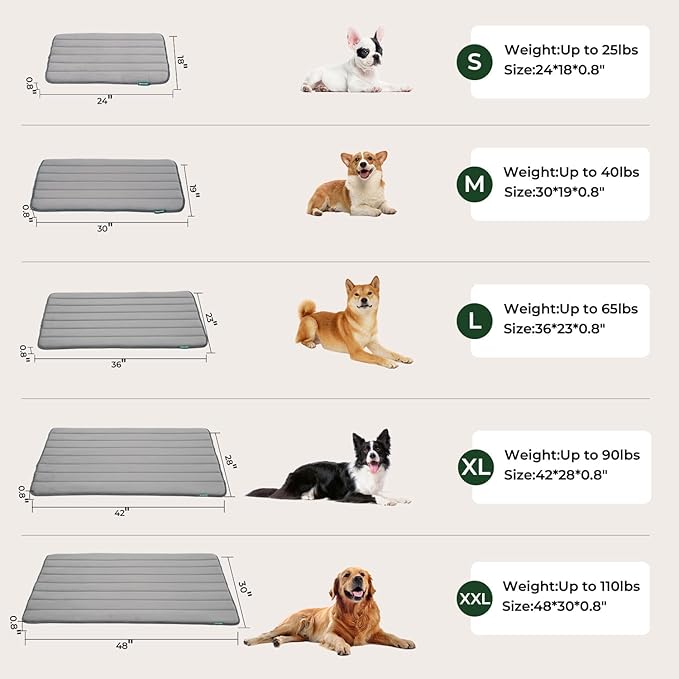 BALANCE Dog Crate Pad, Dog Foam Crate Mat Kennel Pad, Washable Water-Resistant Pet Bed Flat Dog Cage Mat for X-Large Dogs