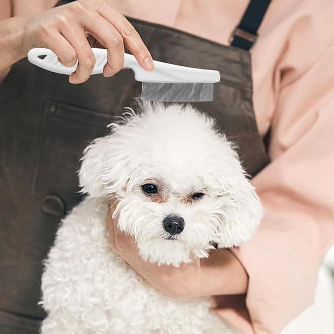 iayokocc 2Pcs Dog Cat Bath Brush Soft Silicone Dog/Puppy Massage Brush Hair Fur Grooming Cleaning Brush with Shampoo Dispenser,for Long Short Haired Pets,with 2Pcs Pet Flea Comb.