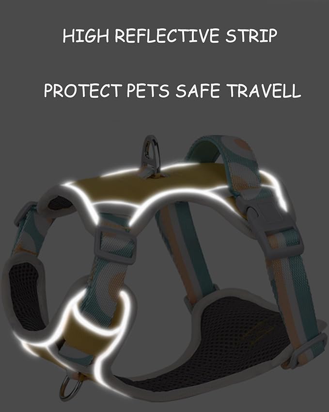 Petank Dog Harness for Small Dogs, Dog Harness with Handle, Large Dog Harness, Puppia Dog Harness, Dog Vest Harness, Dog Harness No Pull, Puppy Harness, Yellow Dog Harness. (Yellow, L)