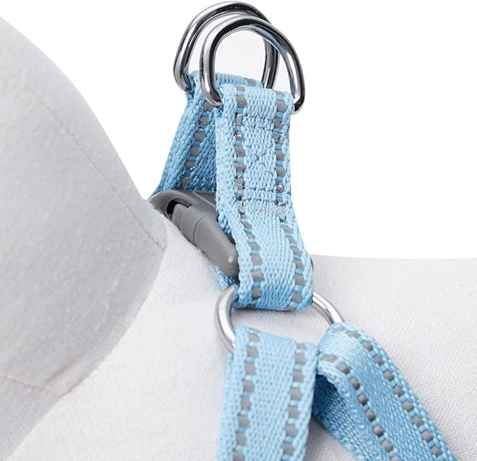Blueberry Pet Essentials Pastel Color Reflective Dog Harness Vest, Chest Girth 17.5" - 21", Baby Blue, Small, Adjustable Harnesses for Dogs