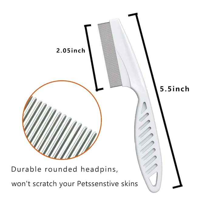 Pet Comb for Dogs & Cats,Small Dog & Cat Grooming Comb 2 Combs,Pet Stainless Steel Teeth Dogs Comb for Removing Matted Fur, Knots & Tangles,Shedding Comb,Red