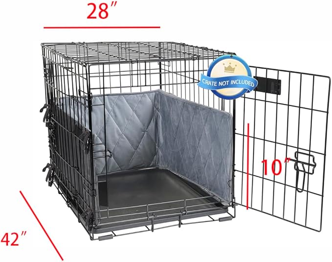 Gray Dog Crate Bumpers with Ties - Tail Protector, 42"X28"X10"