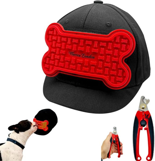 Warren London Distract-A-Hat™ & Nail Clipper Bundle | Grooming Distraction Hat + Stainless Steel Dog Nail Clippers | Stress-Free Grooming for Dogs