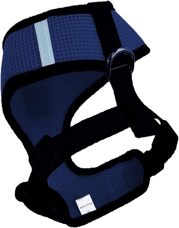 Active Dogs Dog Harness No Pull & No Choke Adjustable Pet Vest Harness for Dogs Reflective Adjustable Breathable Front Clip Pet Harness for Small Medium and Large Dogs (X-Small, Navy Blue)
