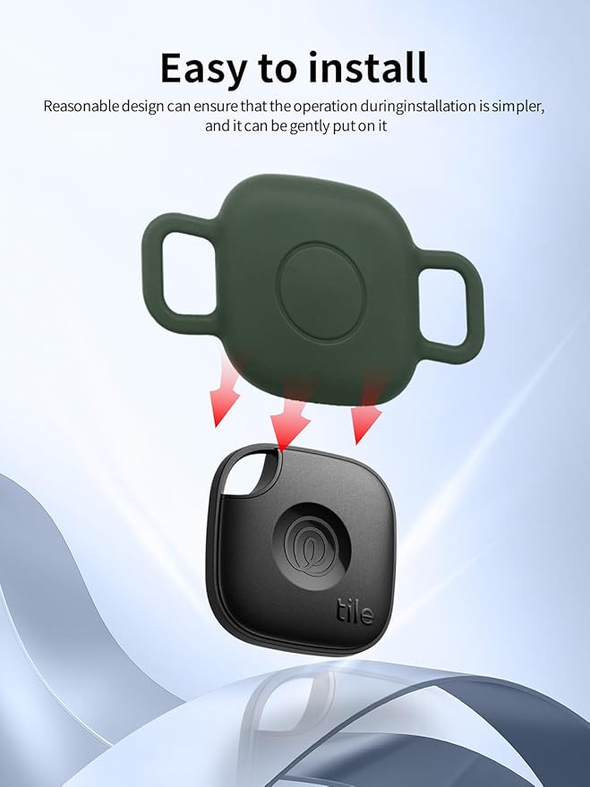 Case for Tile by Life360 Mate (2024) Bluetooth Tracker for Dog, Cat, Pets, Soft Silicone Protective Portable Scratch Shock Resistant，1 Wine Red+1 Green.