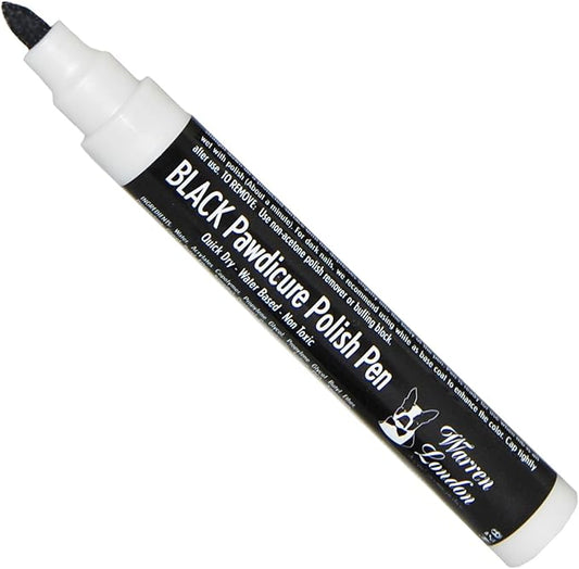 Warren London Pawdicure Dog Nail Polish Pens | Made in USA | Quick Dry, Low Odor, Non-Toxic Dog Accessories | Ideal for Dog Birthday, Dog Costume | 13 Colors | Black