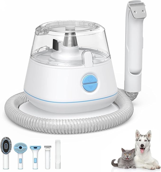 Pet Grooming Vacuum,Pet Grooming Kit & Vacuum Suction 99% Pet Hair,Dog Vacuum for Shedding Grooming,Pet Grooming Vacuum for Dogs&Cats,5 in-1 Pet Grooming Kit,Dog Hair Remover