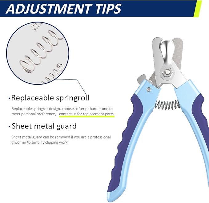 WePet Stainless Steel Dog Nail Clipper(10.2) - Precision Trimming Tool for Safe & Easy Grooming - Ergonomic Design for Comfort - Suitable for All Breeds & Sizes Dark Blue/Maya