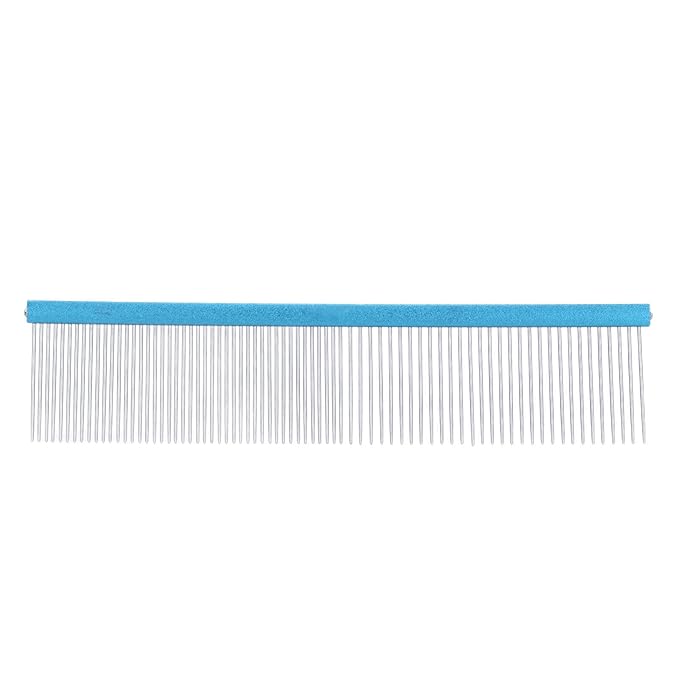 Greyhound Comb For Dogs, Metal Dog Comb Dog Combs with Rounded Ends Dog Comb Cat Comb For Removing and Knots Grooming Tool For Long Short Haired Dog (Blue 22cm/8.7in)
