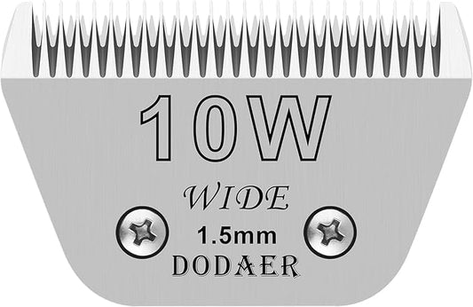 Detachable Pet Dog Grooming Blades-Size 10W Dog Grooming Wide Blade,Cutting Length 1/16" 1.5mm,Compatible with Andi-s,Oster A5,Wahl km10 Clippers