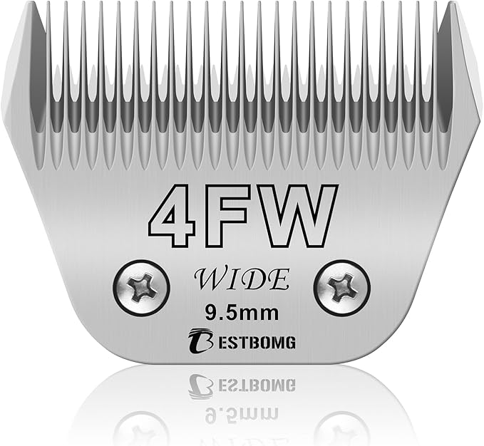 BESTBOMG Size 4FW Wide Detachable Pet Dog Grooming Blades-Cutting Length 3/8"（9.5mm）,Compatible with Andis,Oster A5,Wahl km10 Clippers