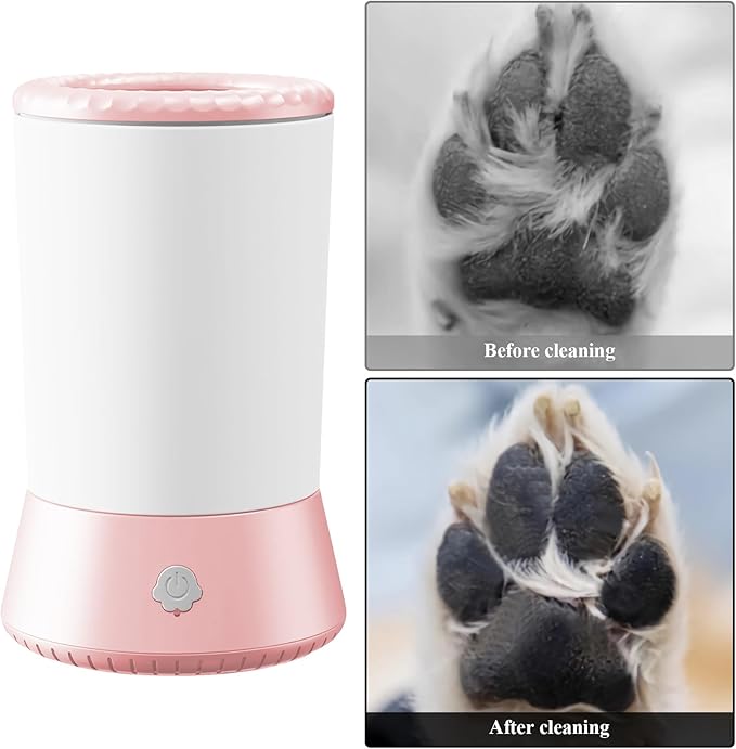 Mesen Automatic Pet Paw Cleaner, Portable Dog Foot Cleaning Machine USB Rechargeable, Dog Paw Washer Cup with Soft Silicone Brush, Automatic Foot Cleaning Machine for Small to Medium Dogs