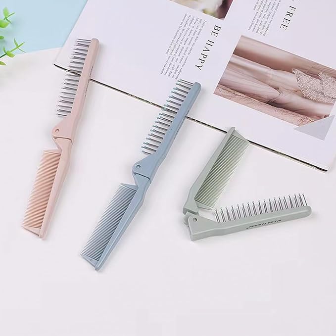 Folding Small Dog Grooming Brush - Perfect for Shih Tzus, Yorkies, and Maltipoos - Ideal Puppy Hair Brushes for Maltese and Small Breeds(Green)