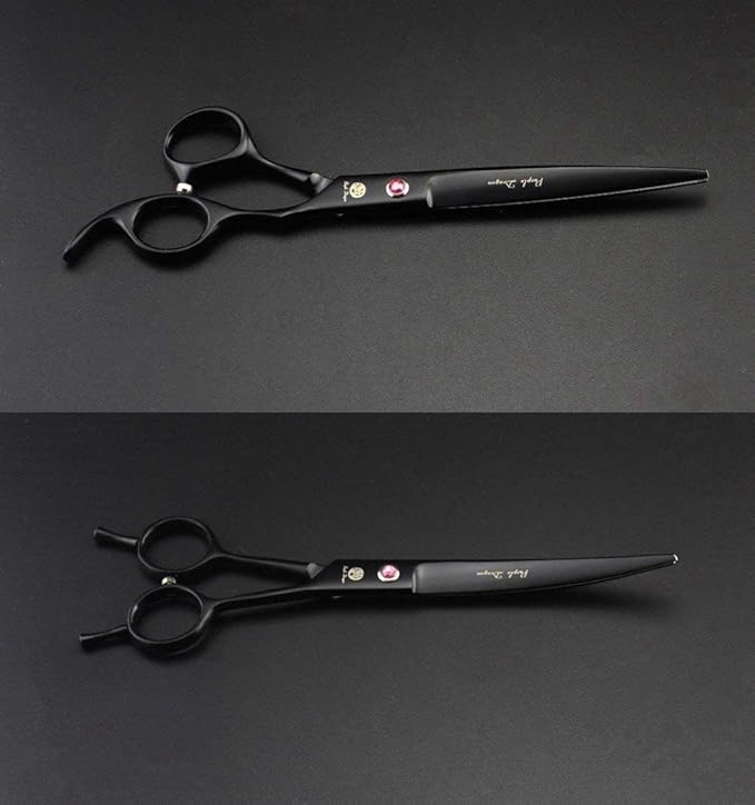 Purple Dragon 7.0 inch Rhinestone Decoration 3PCS Pet Grooming Scissors Dog Hair Cutting & Thinning Shears Set