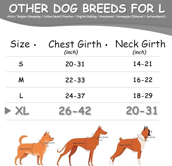 AUROTH Dog Harness for Large Dogs, Dog Vest Harness Large Size Dog, Large Dog Harness, No Pull Dog Harness for Large Dogs with Handle, XL Dog Harness, Grey XL