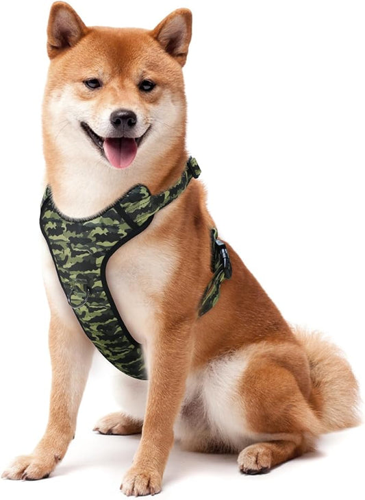 QQPETS No Pull Dog Harness with 2 Leash Clips，Adjustable Soft Padded Dog Vest, Reflective Outdoor Pet Oxford Vest with Easy Control Handle for Small to Large Dogs Walking Training