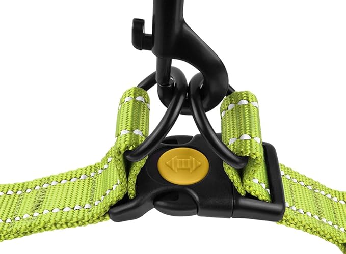 CollarDirect Reflective Dog Harness Step in Small Medium Large for Outdoor Walking, Comfort Adjustable Harnesses for Dogs Puppy Pink Black Red Purple Mint Green Orange Blue (Medium, Lime Green)