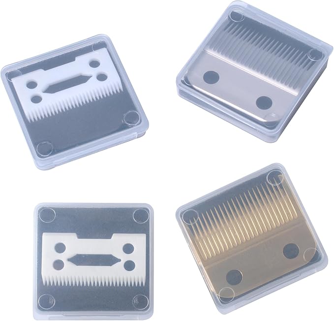 Clippers Blades Replacement Compatible with Wahl 30-15-10(#1037-400),Professional Animal Standard Adjustable Blade Set,Ceramic Dog Blade Set,2 Set(Gold/Silver)