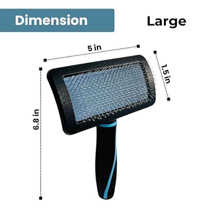 Dog Slicker Brush for Dogs, Perfect for (Goldendoodles, Labradoodles, Poodles), Groom Like a Professional, Fluff Detangle Style - Removes Loose Fur, Tangles and Undercoat (Large)