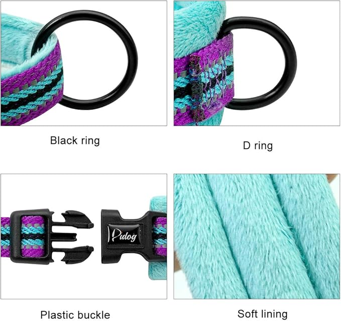 Didog Soft Flannel Padded Dog Vest Harness, Escape Proof/Quick Fit Reflective Dog Strap Harness,Easy for Walking Training