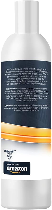 Jungle Pet Aloe Oatmeal Shampoo for Dogs - Sensitive Skin Dog Shampoo Oatmeal - Natural Dog Shampoo Sensitive Skin - Hypoallergenic Pina Colada Dog Oatmeal Shampoo - 12 oz