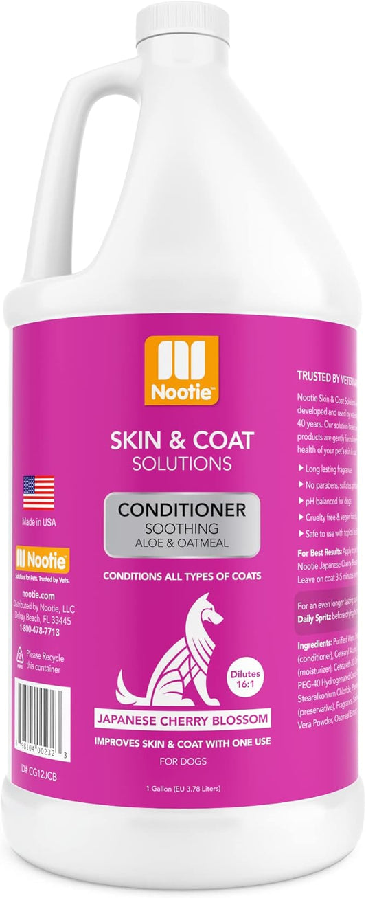 Nootie Soothing Aloe and Oatmeal Pet Conditioner, Japanese Cherry Blossom - 1 Gallon Size (CG12JCB)