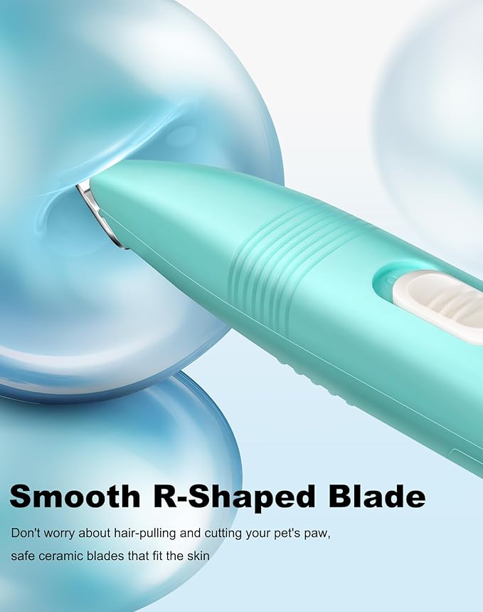 Dog Grooming Clippers, Dog Paw Trimmer with Detachable Ceramic Blade for Trimming Small Areas of Pet's Hair, Low Noise Paw Grooming Shaver for Cat's Eyes Face Ears Paws (Blue)