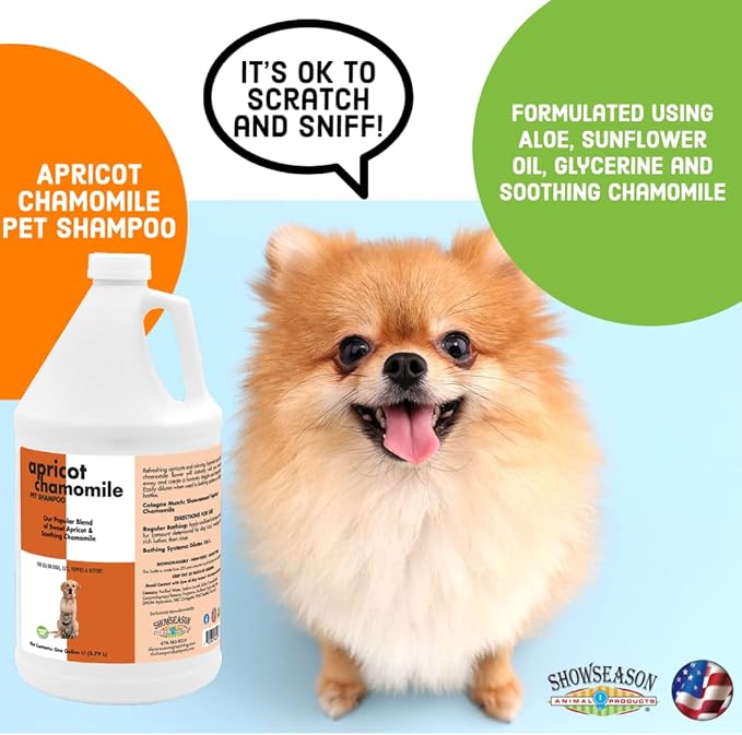 Apricot Chamomile Pet Shampoo 1 Gallon | Cruelty-Free | Paraben-Free | Biodegradable and Non-Toxic | Made in The USA