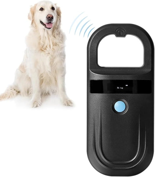 Microchip Reader, Pet Microchip Scanner with Display Screen Supports FDXB (ISO11784 / 11785) and EMID, Scanner for Dogs Cats Pigs Animal (Black)