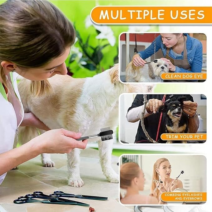 Black Dog Combs Head Brush Cleaning Tear Stain Remover Kitten Puppy Pet Eye Comb Pet Products for Small Cat Dog Double-Sided