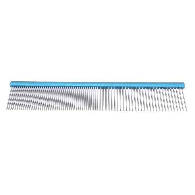 Greyhound Comb For Dogs, Metal Comb For Dogs Metal Dog Comb Cat Comb For Removing and Knots Dog Combs with Rounded Ends Grooming Tool For Long Short Haired Dog (Blue