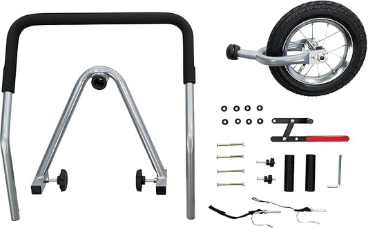TRIXIE Dog Bike Trailer/Stroller Conversion Kit for TRIXIE 12814 Dog Bike Trailer, Silver/Black