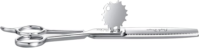 Purple Dragon 6.5" 46 Tooth Professional Pet Grooming Scissors - Dog Thinning/Blending Shears - Animal Hair Trimmer for Pet Groomer or Family DIY