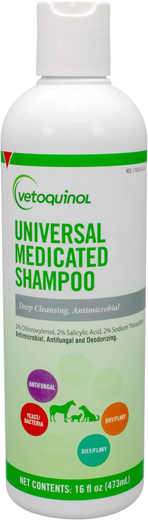 Vetoquinol Universal Medicated Shampoo for Dogs, Cats and Horses, 16oz