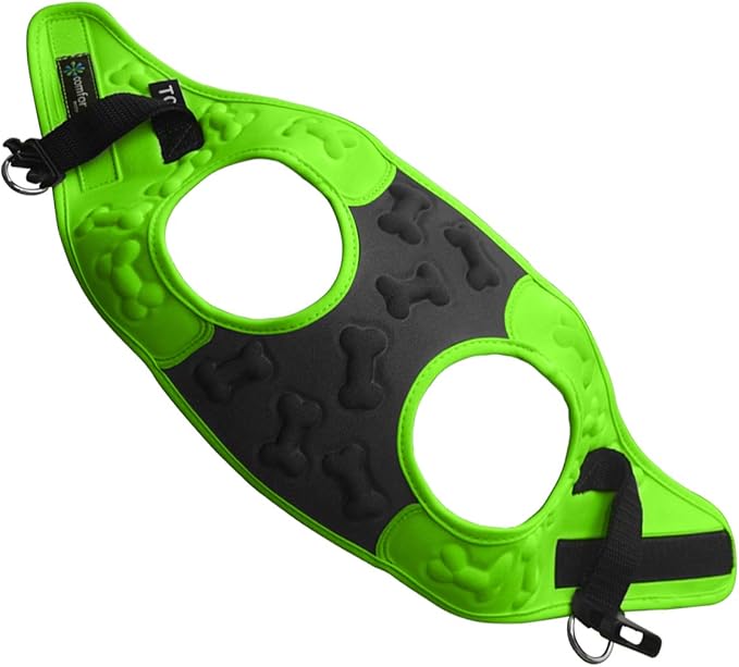 Comfort fit Cold Weather Dog Harness - Adjustable Dog Harness Small Sized Dog Medium Sized Dogs - Ideal as Easy Walk Dog Vest Harnesses (Neon Green, Chest Size 12" - 14")