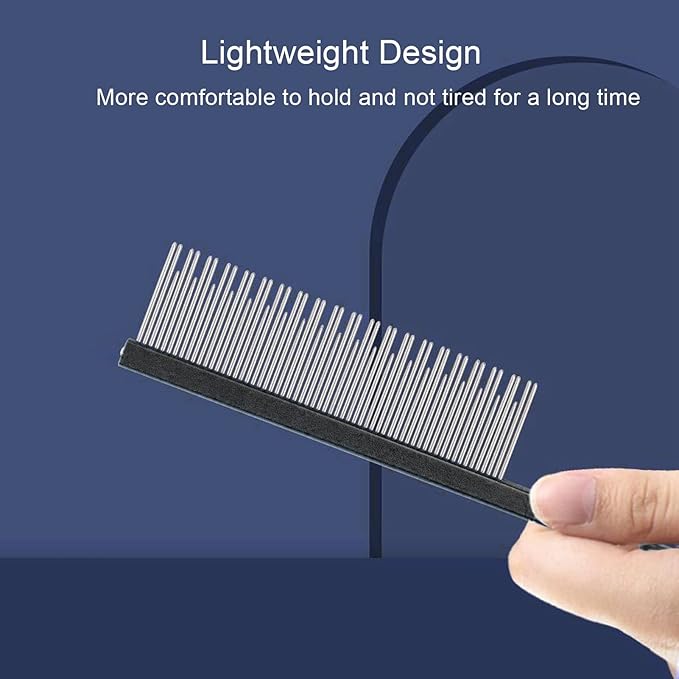 Round tooth metal dog comb is used for pet hair comb of dogs and cats to remove hair knots and entanglement. Professional pet hair comb styling comb(black)