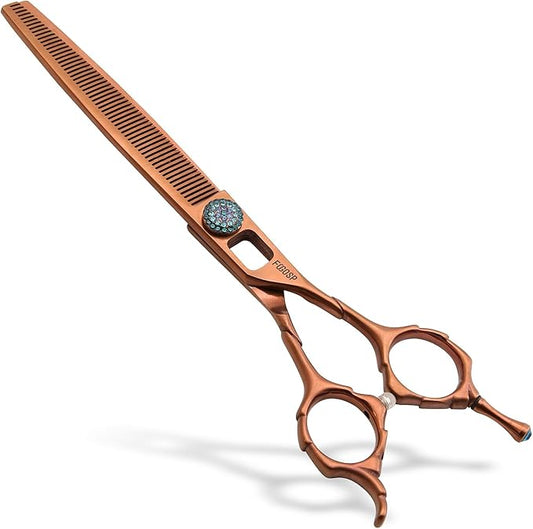 Thinning Shears for Dogs 58 Teeth 7.5'' Professional Blending Thinner Scissors for Dog Pet Sharp and Durable For Right Handed Groomers(7.5,Chocolate Thinner)