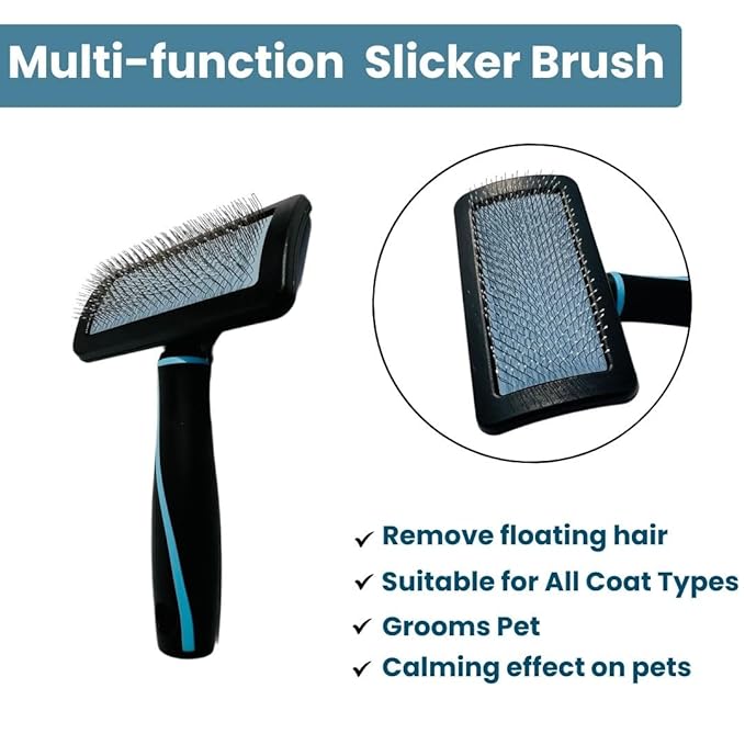 Dog Slicker Brush for Dogs, Perfect for (Goldendoodles, Labradoodles, Poodles), Groom Like a Professional, Fluff Detangle Style - Removes Loose Fur, Tangles and Undercoat (Medium)