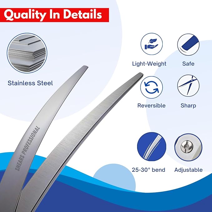 Dog Grooming Scissors 4.5 Curved Shear Perfect for Dog, Cats, and other Pets Face & Paws Trimming